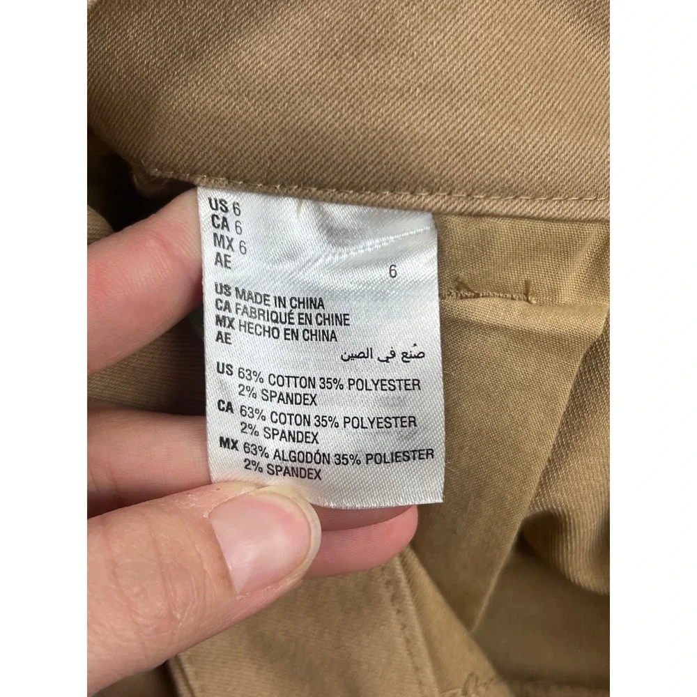AND NOW THIS Womens Tan Pleated High Waisted Pants Size 6‎ Cotton Blend